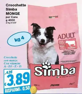 Prix Quality Simba Cibo per cani offerta