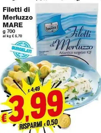 Prix Quality Mare Filetti Di Merluzzo 700 G offerta