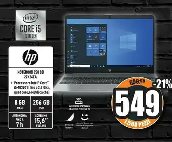 Unieuro HP Notebook 250 G8 27K26EA offerta