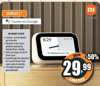 Unieuro Xiaomi Mi Smart Clock offerta
