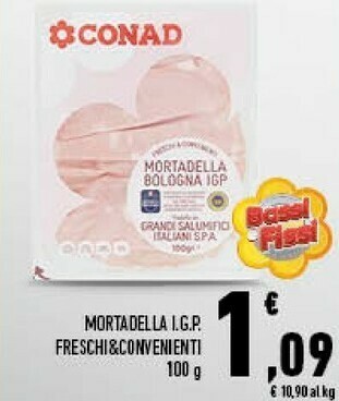 Conad Superstore Conad - Mortadella Bologna I.G.P. Freschi E Convenienti 100 G(ml) offerta