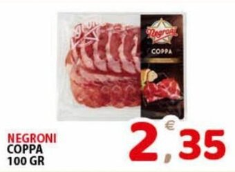 Premium Supermercati Negroni Coppa 100 gr offerta
