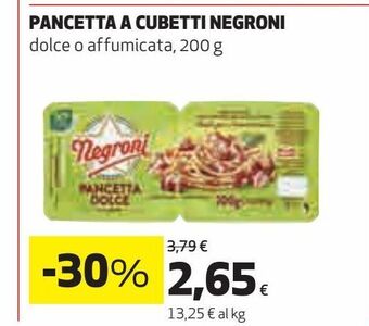 Coop Pancetta a cubetti negroni offerta