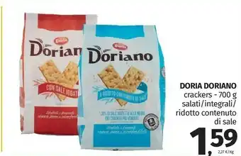 Pam Doria No Crackers Salati Senza Granelli Di Sale In Superficie 700 G(ml) offerta