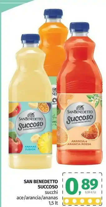 Pam San Benedetto Succoso Succhi Ace/ Arancia/ Ananas 1,5 Lt offerta