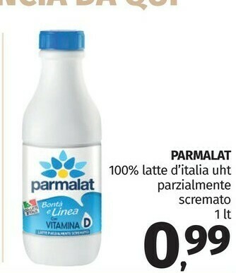 Pam Parmalat Latte parzialmente scremato offerta