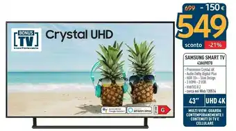 Sinergy Samsung Smart Tv 43au9070 offerta