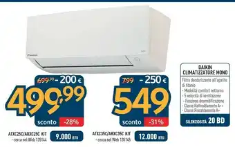 Sinergy Daikin Climatizzatore Mono Txc25c/arxc25c Kit offerta
