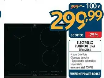 Sinergy Electrolux EIR60420CK Nero Da Incasso 59 Cm A Induzione 4 Fornello(i) offerta