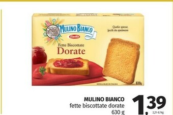 Pam Mulino Bianco Le Dorate Fette Biscottate 630 G(ml) offerta