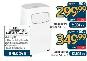 Sinergy Comfeè Climatizzatore Portatile Sognid'oro 9e offerta