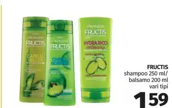 Pam Garnier Shampoo 250 Ml/ Balsamo 200 M Fructis offerta