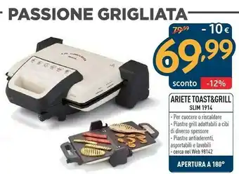 Sinergy Ariete Toast&grill Slim 1914 offerta