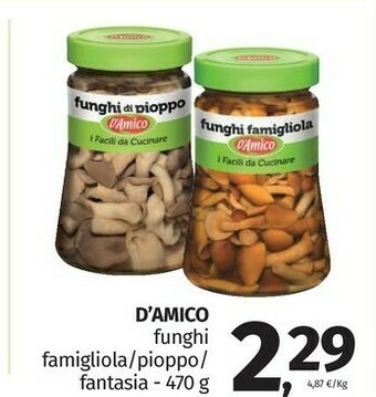 Pam D'Amico Funghi sott olio offerta