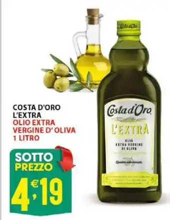 Sisa Costa D'Oro L'Extra Olio Extra Vergine D'Oliva 1 Litro offerta