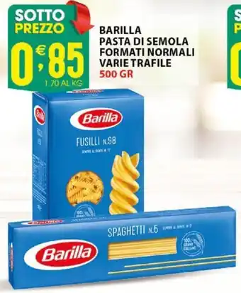 Sisa Barilla Pasta Di Semola Formati Normali Varie Trafile 500 Gr offerta