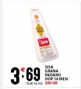 Sisa Sisa Grana Padano DOP 16 Mesi 200 Gr offerta