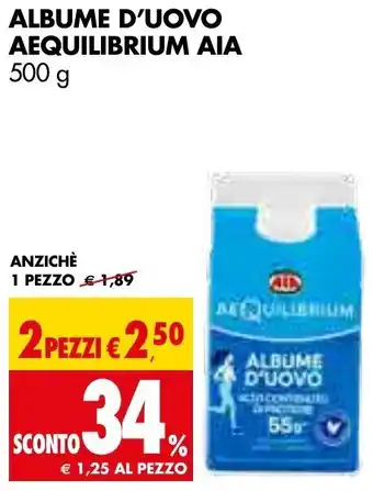 Tigros AIA Albume D'Uovo Aequilibrium 500 g 1 Pezzo offerta