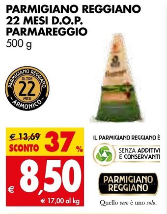 Tigros Parmigiano Reggiano 22 Mesi D.O.P. Parmareggio 500 g offerta