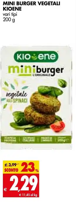 Tigros Kioene Mini Burger Vegetali 200 g offerta