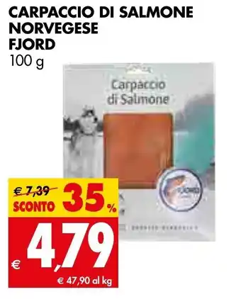 Tigros Fjord Carpaccio di Salmone Norvegese 100 g offerta