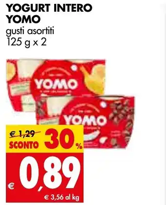 Tigros Yomo Yogurt Intero 125 g x 2 offerta