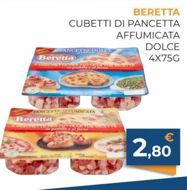 Beretta Cubetti di Pancetta Affumicata Dolce 4 x 75 g offerta di emoderna