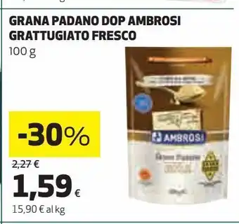 Coop Grana padano dop ambrosi grattugiato fresco offerta