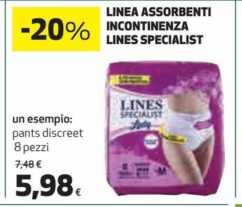 Coop Linea assorbenti incontinenza lines specialist offerta