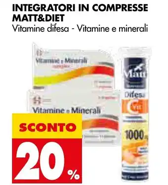 Matt&Diet Integratori In Compresse Vitamine Difesa - Vitamine E Minerali
