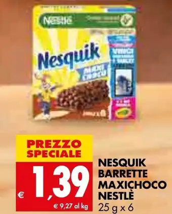 Tigros Nestlè Nesquik Barrette Maxichoco 25 g x 6 offerta