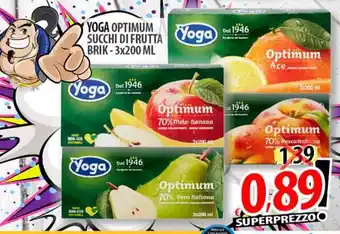 Il Genio Supermercato Yoga Optimum Succhi Di Frutta Brik - 3 x 200 ml offerta