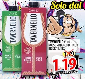 Il Genio Supermercato Tavernello Vino Rosso - Bianco D'Italia Brick 1 Litro offerta