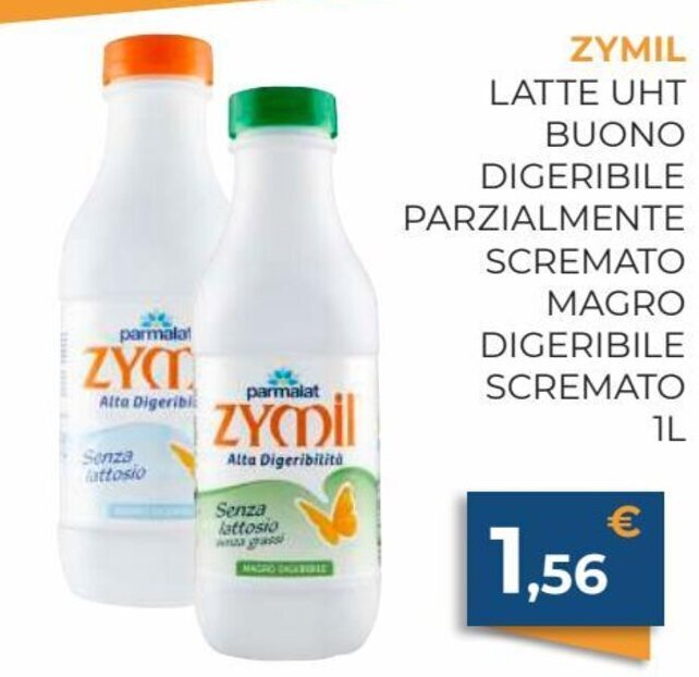 Parmalat Zymil Latte UHT Buono Digeribile Parzialmente Scremato Magro