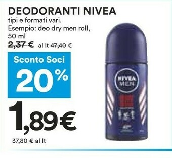 Coop Nivea Deodoranti offerta
