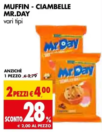 Tigros Mr Day Muffin - Ciambelle 2 Pezzi offerta