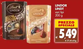 Tigros Lindt Lindor 200 g offerta