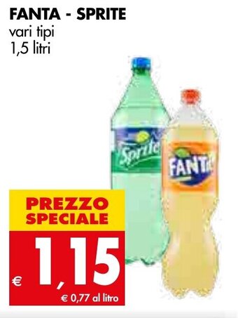 Tigros Fanta - Sprite Vari Tipi 1,5 Litri offerta