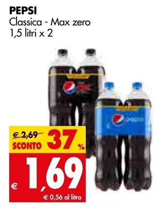 Tigros Pepsi Classica - Max Zero 1,5 Litri x 2 offerta