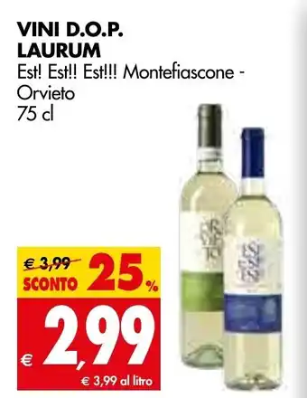 Tigros Laurum Vini D.O.P. Est! Est!! Est!!! Montefiascone - Orvieto 75 cl offerta