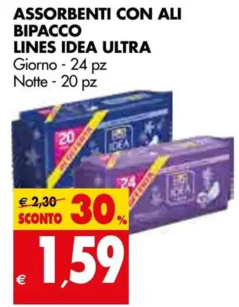 Tigros Lines Idea Ultra Assobenti Con Ali Bipacco Giorno - 24 pz NOtte - 20 pz offerta