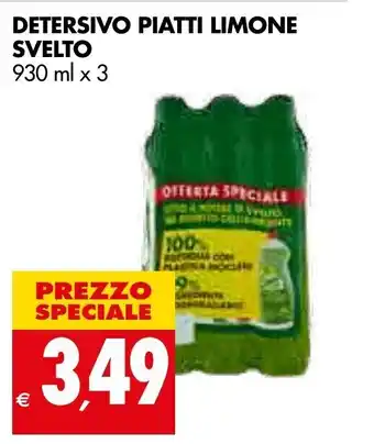 Tigros Svelto Detersivo Piatti limone 930 ml x 3 offerta