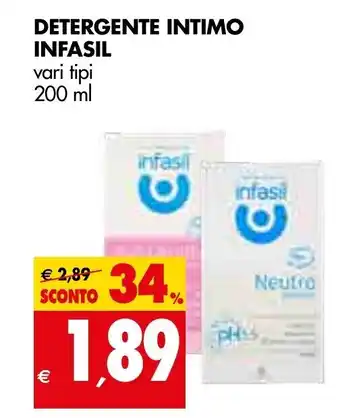 Tigros Infasil Detergente Intimo Vari Tipi 200 ml offerta
