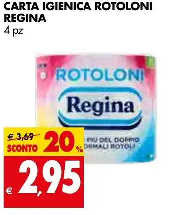 Tigros Regina Carta Igienica Rotoloni 4 pz offerta