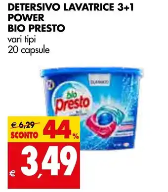 Tigros Bio Presto Detersivo Lavatrice 3+1 Power 20 Capsule offerta