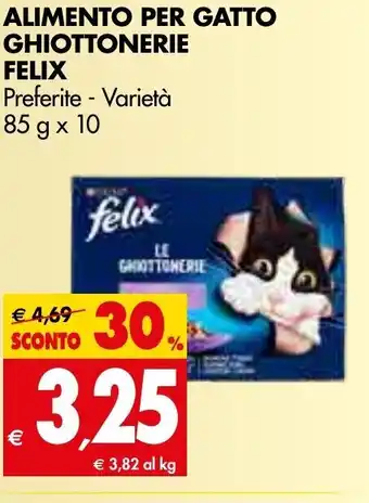 Tigros Felix Alimento Per Gato Ghiottonerie Preferite - Varietà 85 g x 10 offerta