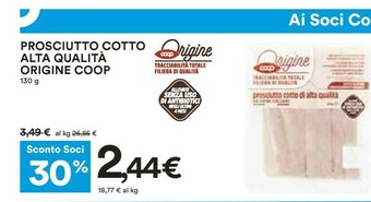 Coop Prosciutto cotto offerta