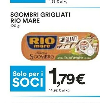 Coop Rio Mare Filetti di sgombro offerta