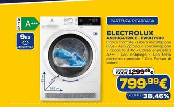 Euronics Asciugatrice electrolux - ew9hy393 offerta