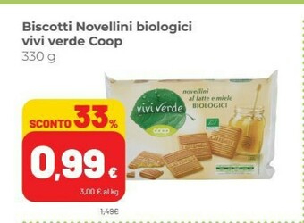 Coop Coop - Novellini Al Latte E Miele Biologici Vivi Verde 330 G(ml) offerta